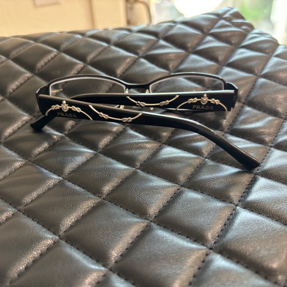 Vintage Authentic PRADA BiFocal Reading Glasses w/Plaque Silver ArtEmbellishment - Picture 13 of 14